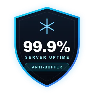 99.9% server uptime and anti-buffer