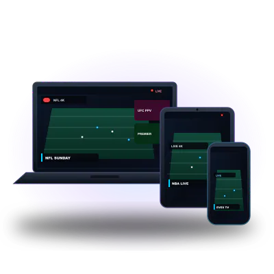 Laptop, tablet and smartphone streaming EVES TV